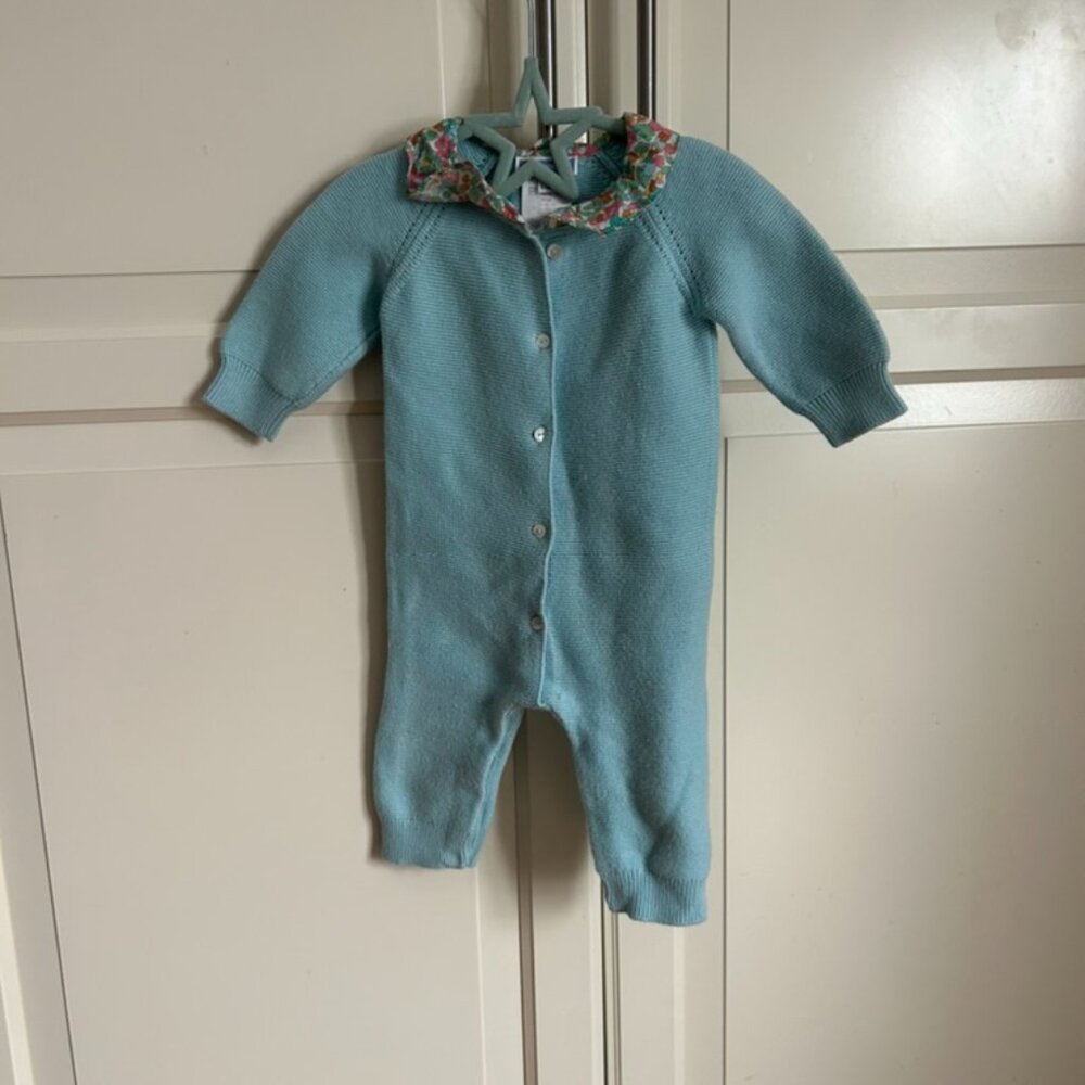 🌸💙 Jacadi Knitted Romper – 6M 💙🌸